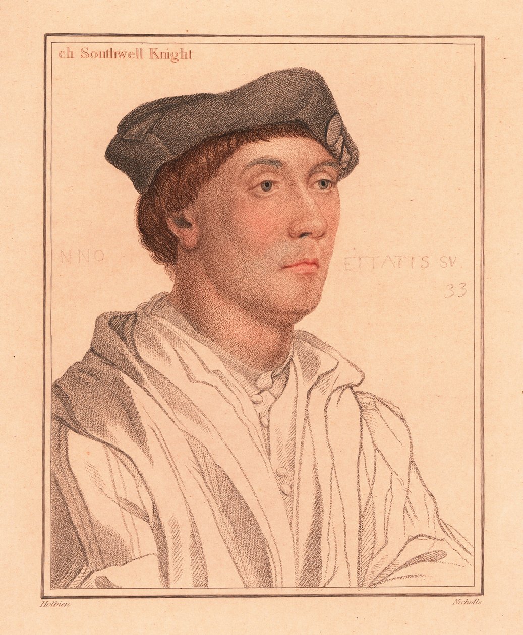 Sir Richard Southwell, İngiliz Danışma Meclisi Üyesi, 1812 (gravür) by Hans (after) Holbein the Younger