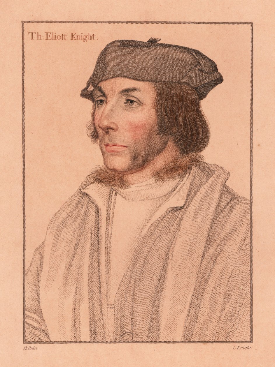 Sir Thomas Elyot, İngiliz diplomat ve bilim adamı., 1812 (gravür) by Hans (after) Holbein the Younger