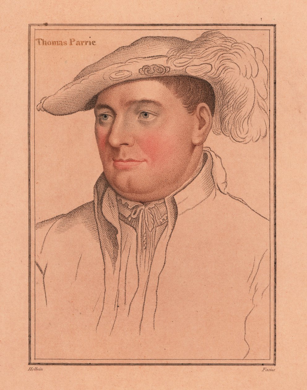 Sir Thomas Parry, Ev Denetçisi Elizabeth I., 1812 (gravür) by Hans (after) Holbein the Younger