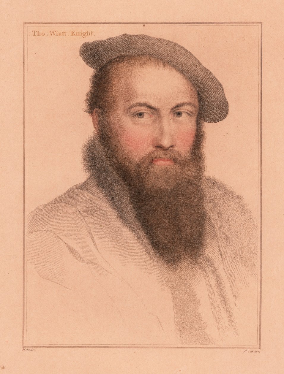 Sir Thomas Wyatt, İngiliz büyükelçisi ve şair., 1812 (gravür) by Hans (after) Holbein the Younger