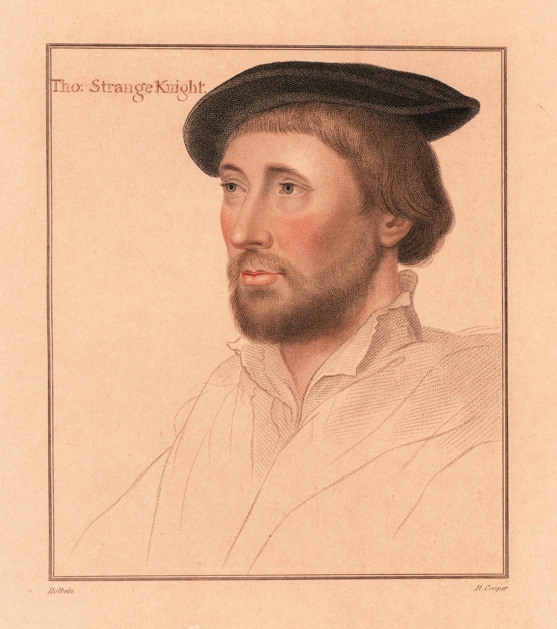 Hunstanton'dan Sir Thomas le Strange, Norfolk Yüksek Şerifi, 1812 (gravür) by Hans (after) Holbein the Younger
