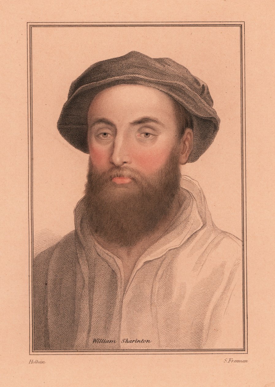 Sir William Sharington, Kral VIII. Henry'nin İngiliz saray mensubu, 1812 (gravür) by Hans (after) Holbein the Younger