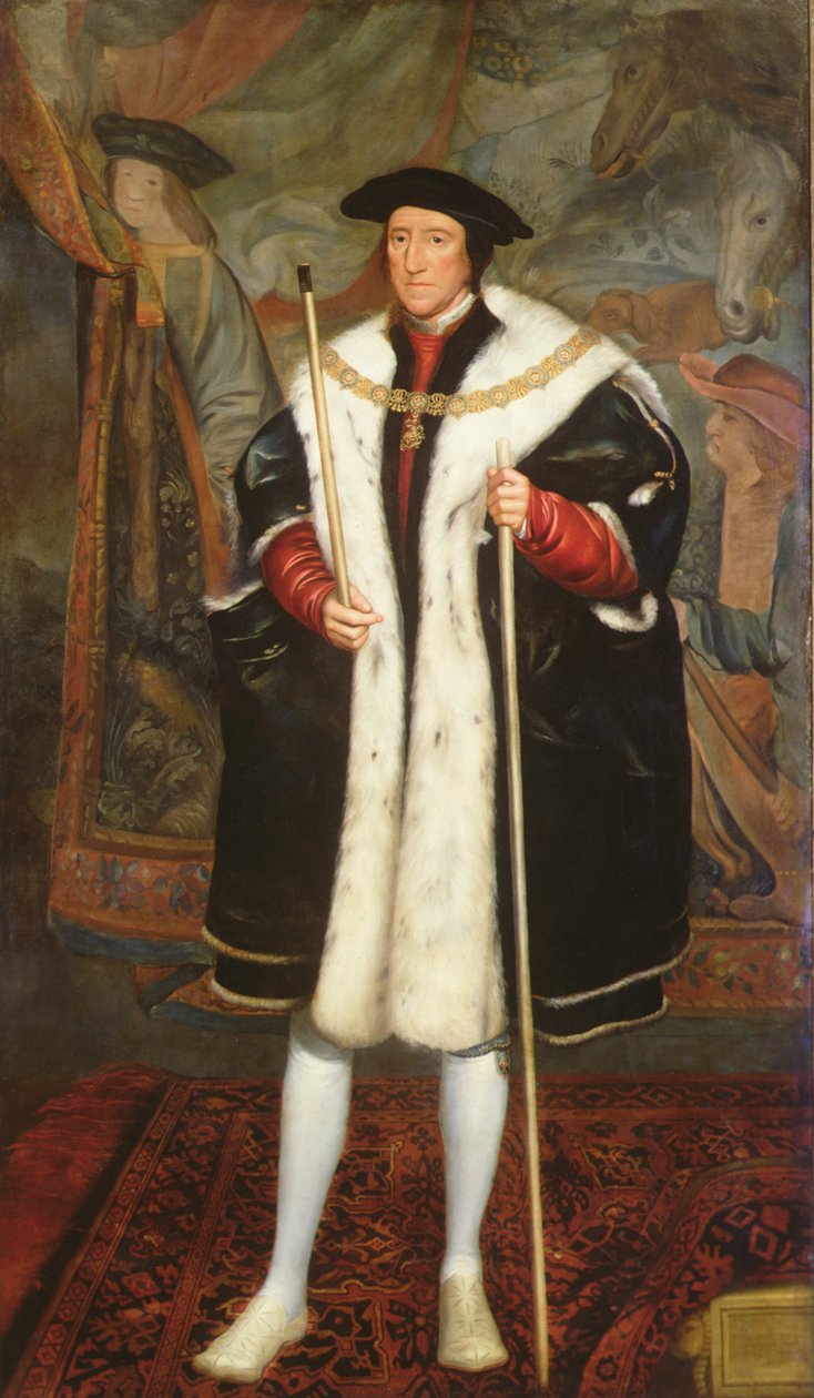 Thomas Howard, Üçüncü Norfolk Dükü, Jartiyer Yakalı (tuval üzerine yağlı boya) by Hans (after) Holbein the Younger