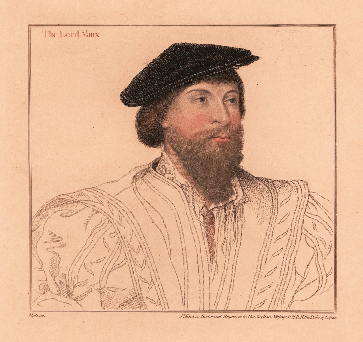 Thomas Vaux, İngiliz şair ve asilzade. ,1812 (gravür) by Hans (after) Holbein the Younger
