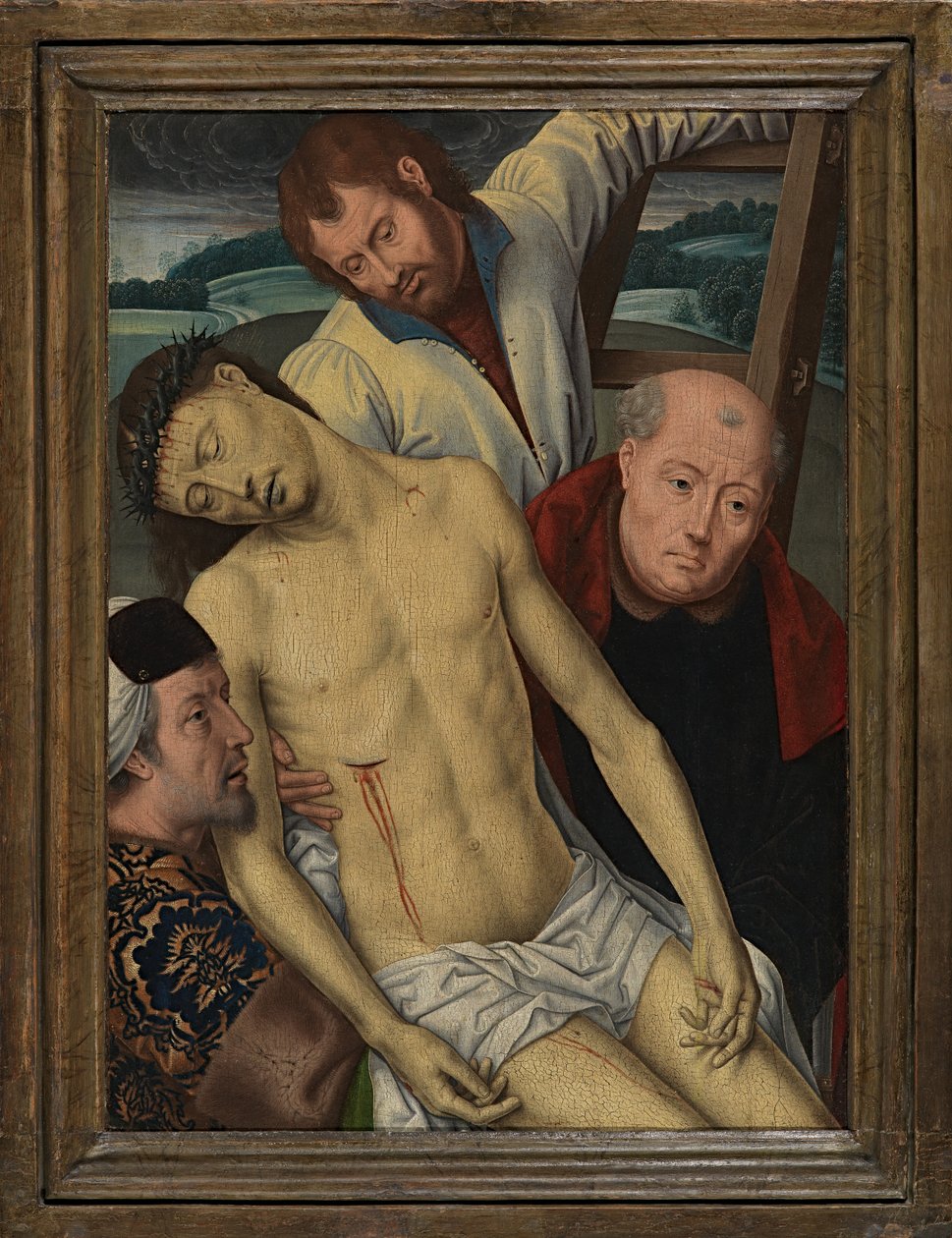 Haçtan İniş, c.1491-1519 (panel üzerine yağlı boya) by Hans (after) Memling