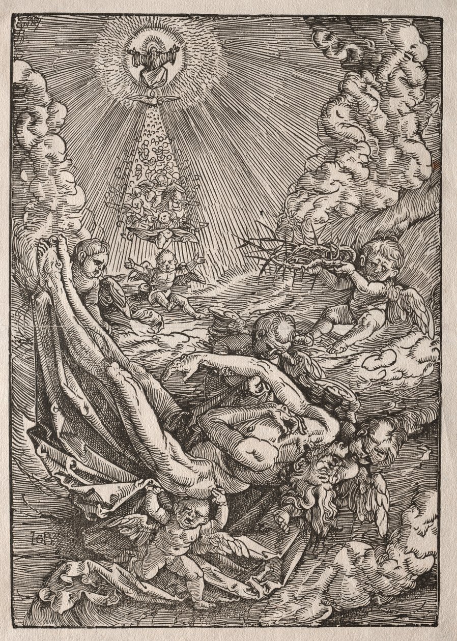 Melekler Tarafından Cennete Taşınan İsa, c. 1515-1517. by Hans Baldung