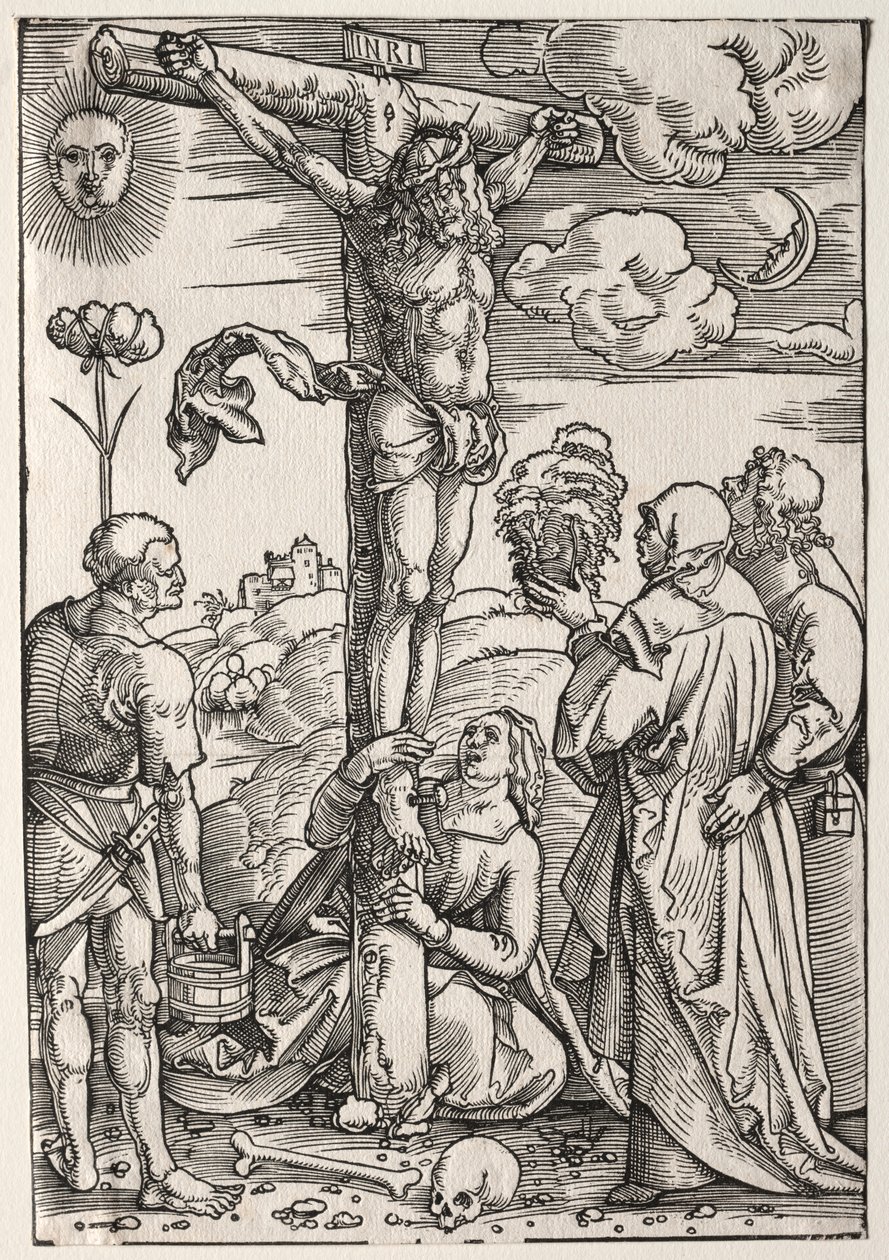 Meryem, Aziz John, Mary Magdalen ve Aziz Stephen ile Haç Üzerinde İsa by Hans Baldung