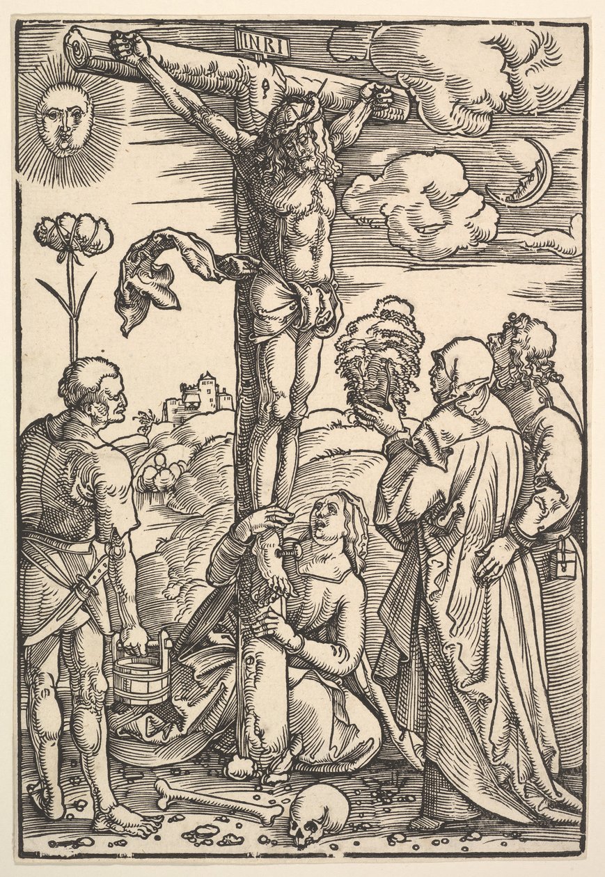 Bakire ve Azizler Longinus ile Haç Üzerinde İsa, Mary Magdalen ve John, 1505. by Hans Baldung