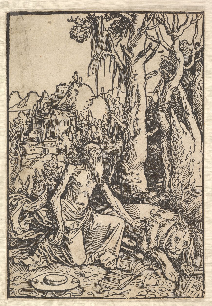 Çölde Aziz Jerome, 1511. by Hans Baldung
