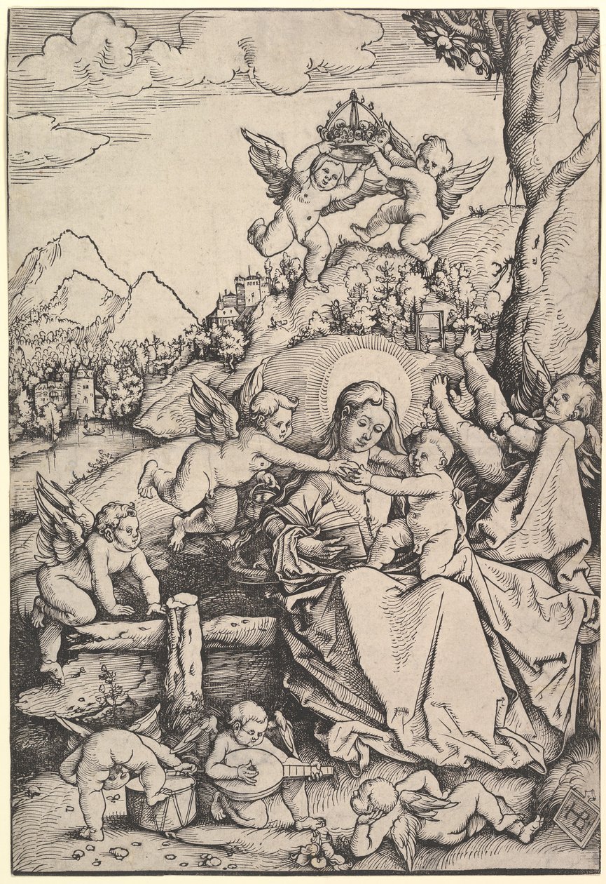 Bir Manzarada Sekiz Melekli Bakire ve Çocuk, 1511. by Hans Baldung