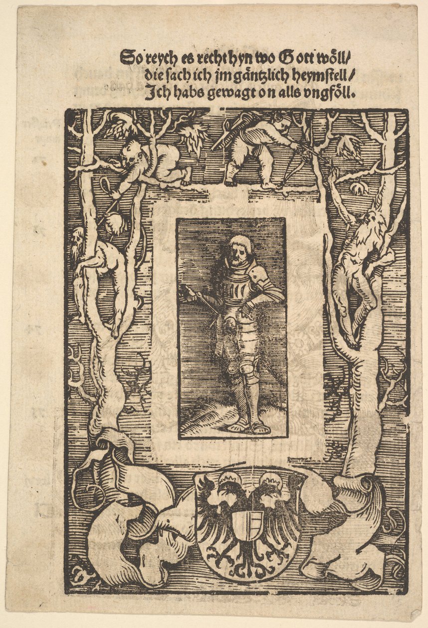 Merkezde Zırhlı Adam ile Başlık Sınırı, 1513. by Hans Baldung