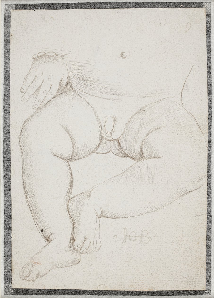 Küçük bir çocuğun midesi, kucağı, bacağı ve bir eli bilezikli by Hans Baldung Grien