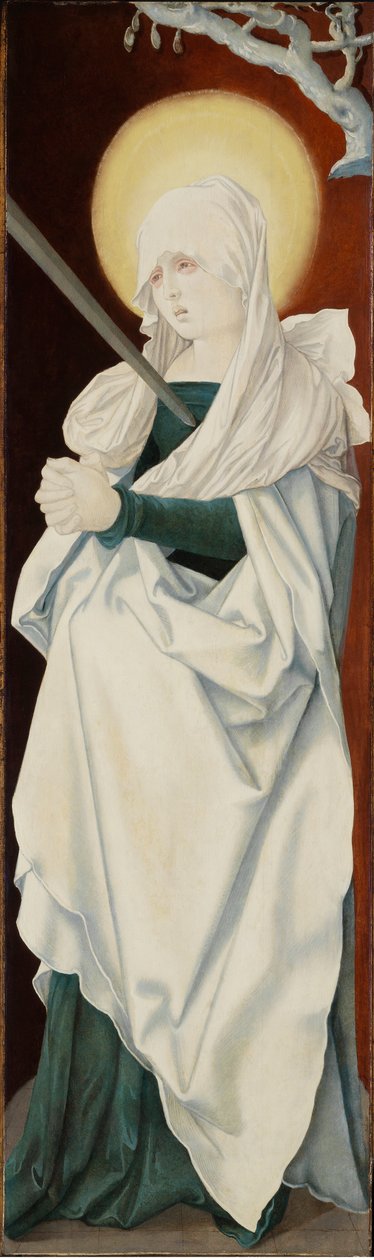 La Vierge des douleurs - Acıların Bakiresi (Mater dolorosa), Baldung (Baldung Grien), Hans (1484-1545). Ahşap üzerine yağlı boya, c. 1516. Ebat : 152,2x46 cm. Szepmuveszeti Müzesi, Budapeşte by Hans Baldung Grien