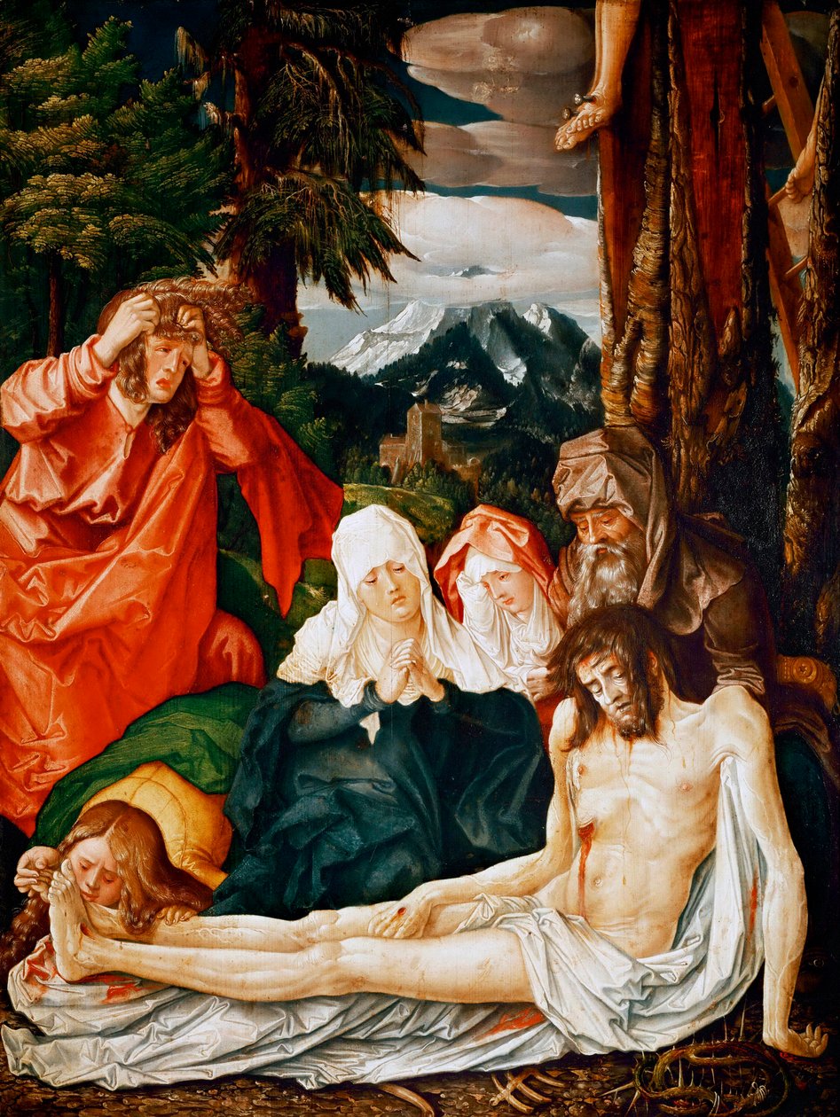 "" Lamentation sur la mort du christ "" (Mesih Üzerine Ağıt) Peinture de Hans Baldung, dit Grien (Baldung Grien) (1484-1545) by Hans Baldung Grien