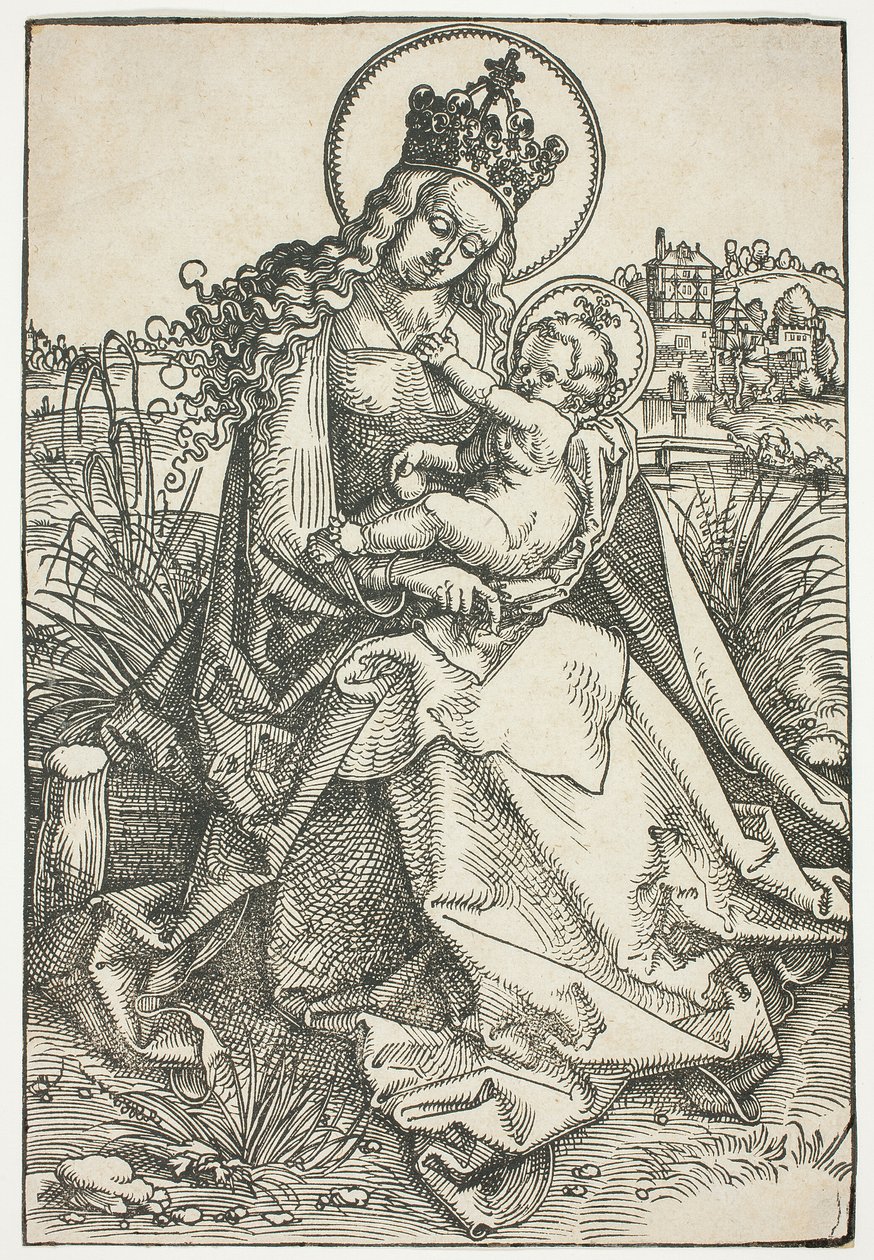 Madonna ve Çocuk Çimenli Bir Bankta by Hans Baldung Grien