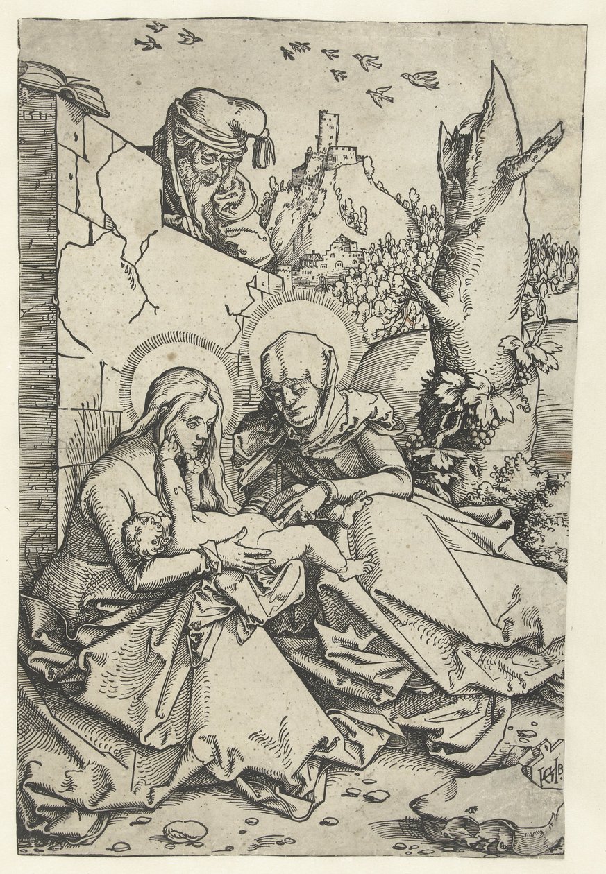 Drieen ve Joseph'te Anna ve Joseph Anna ile Mary ve Çocuk by Hans Baldung Grien