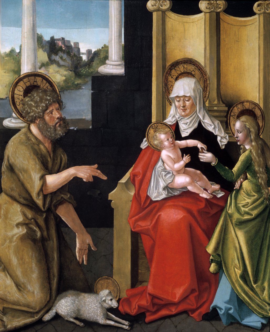 İsa Çocuğu, Bakire ve Vaftizci Yahya ile Aziz Anne, c1511 by Hans Baldung Grien