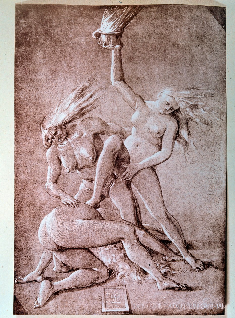 Üç cadı çizimi Hans Baldung dit Grien (1484-1545) by Hans Baldung Grien