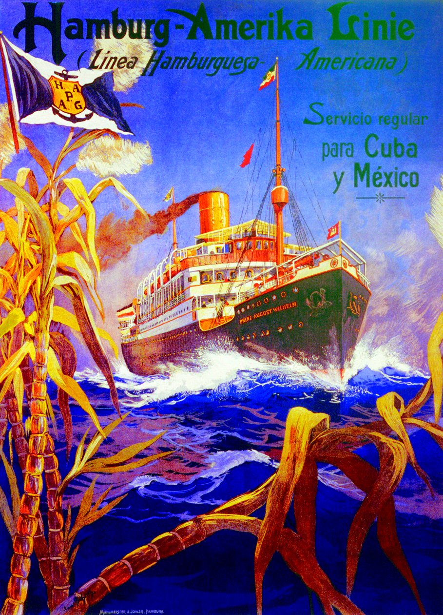 Hamburg American Line reklam afişi by Hans Bohrdt