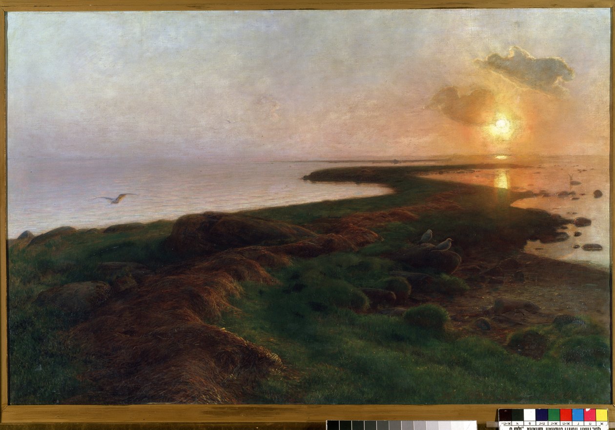 Bir lagünde gün batımı Resim Hans Ole Brasen (1849-1930) (Danimarka) 1897 Mikalojus Konstantinas Ciurlionis Güzel Sanatlar Müzesi, Kaunas, Litvanya by Hans Brasen