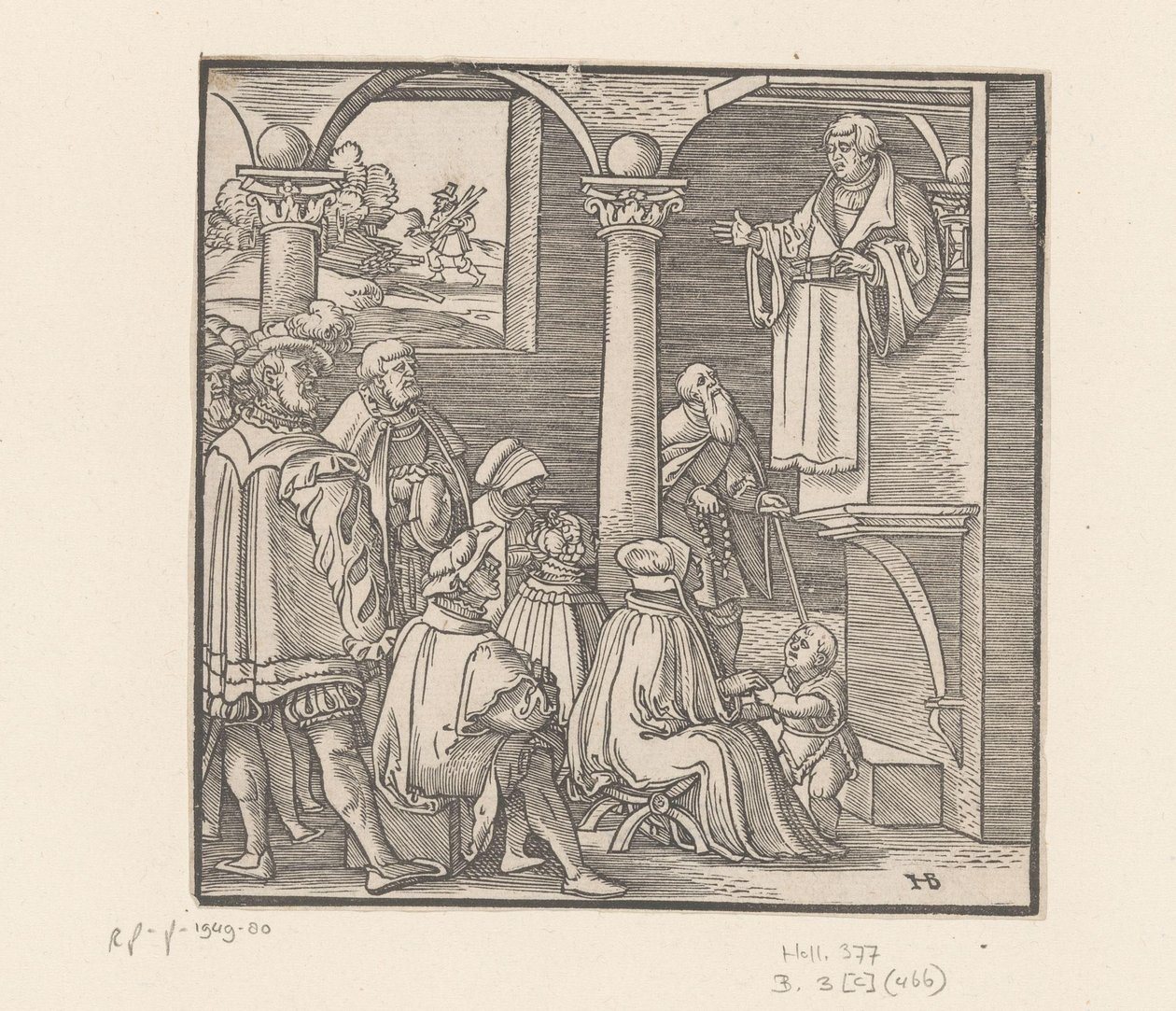 Martin Luther kilisede vaaz veriyor by Hans Brosamer