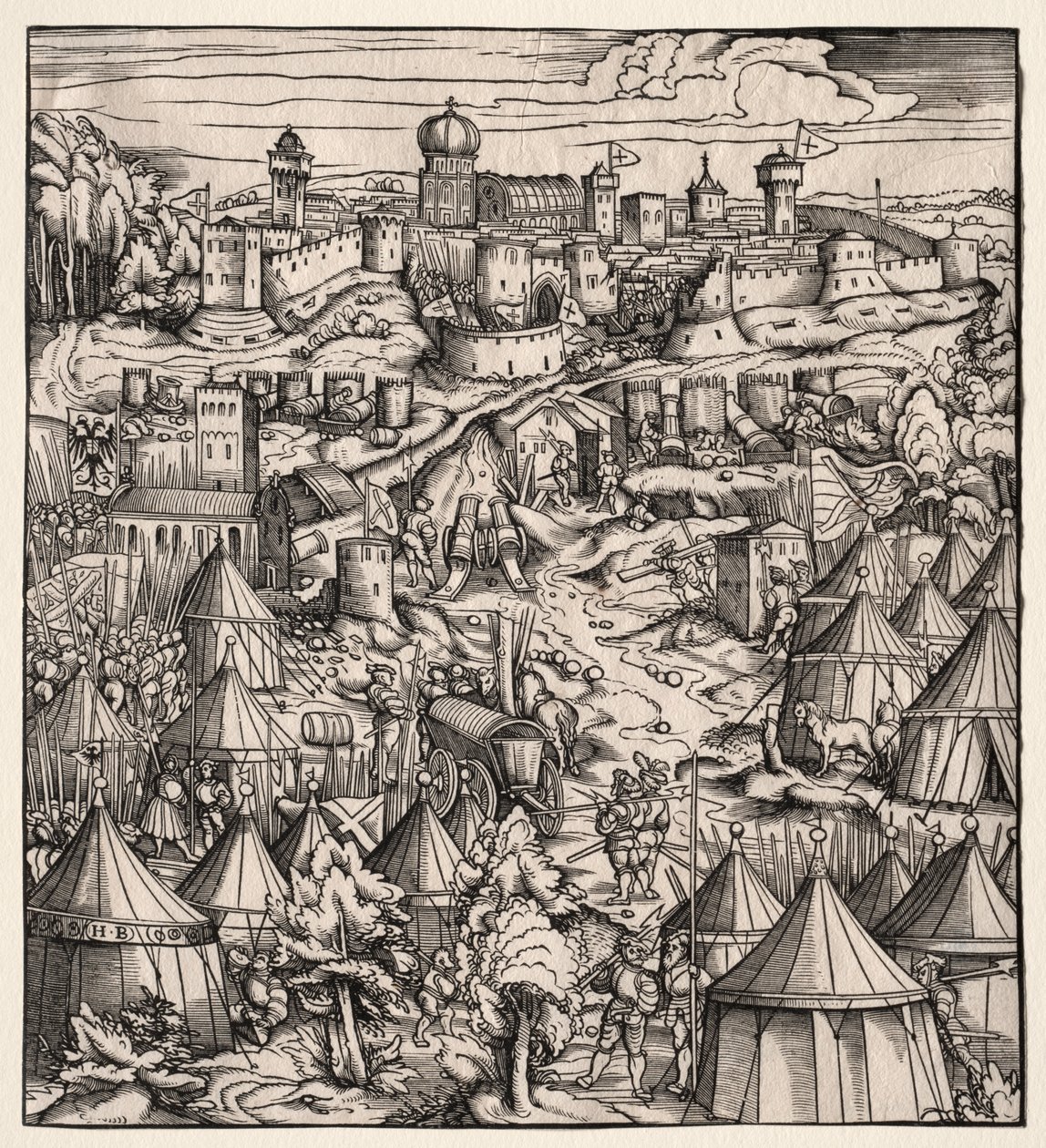 Der Weisskunig (Beyaz Kral): Padua Kuşatması by Hans Burgkmair