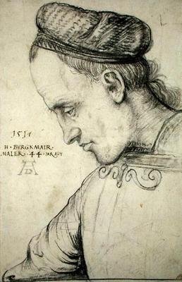 Otoportre, c.1517 (kağıt üzerinde karakalem) by Hans Burgkmair
