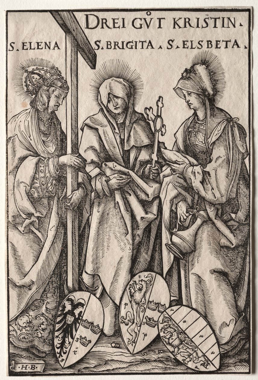 Üç Hıristiyan Kahraman: Aziz Helen, Bridget ve Elizabeth by Hans Burgkmair