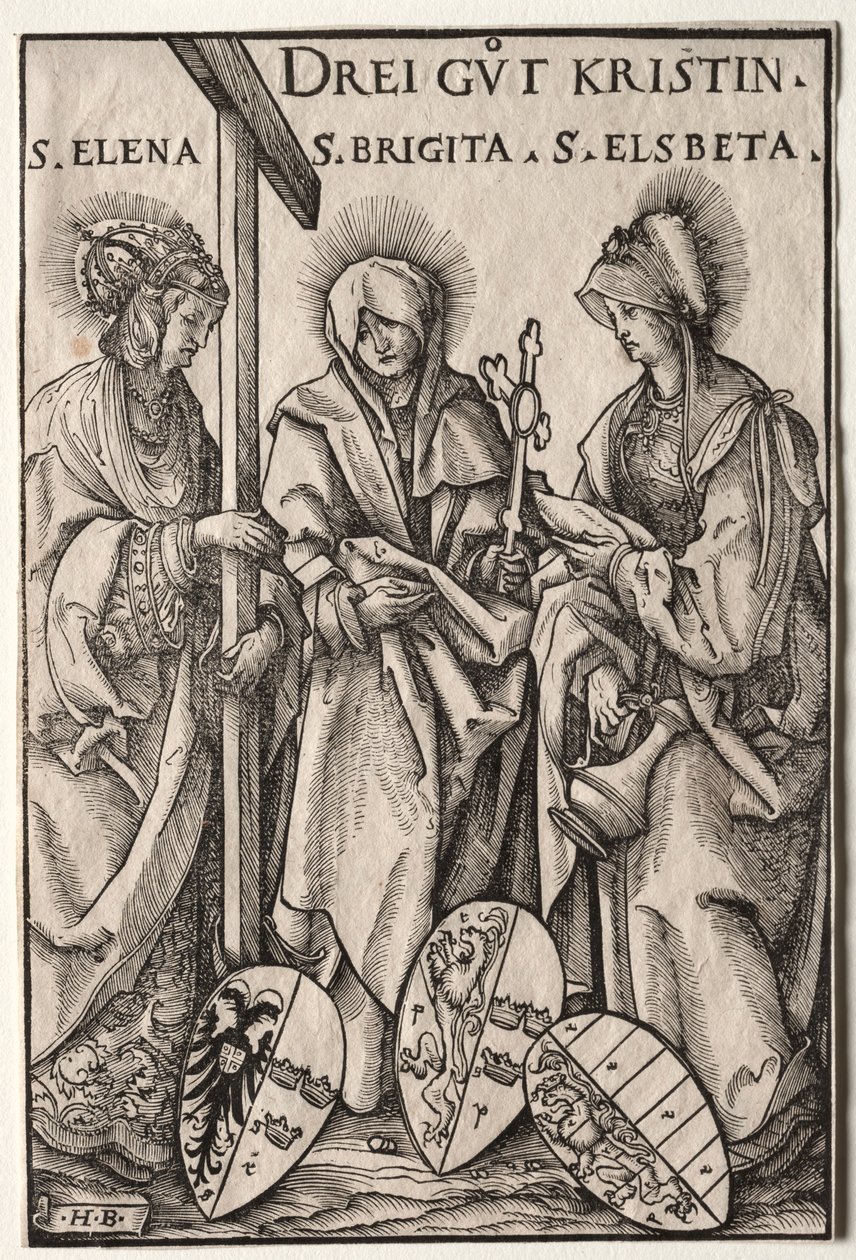 Üç Hıristiyan Kahraman: Aziz Helen, Bridget ve Elizabeth. by Hans Burgkmair