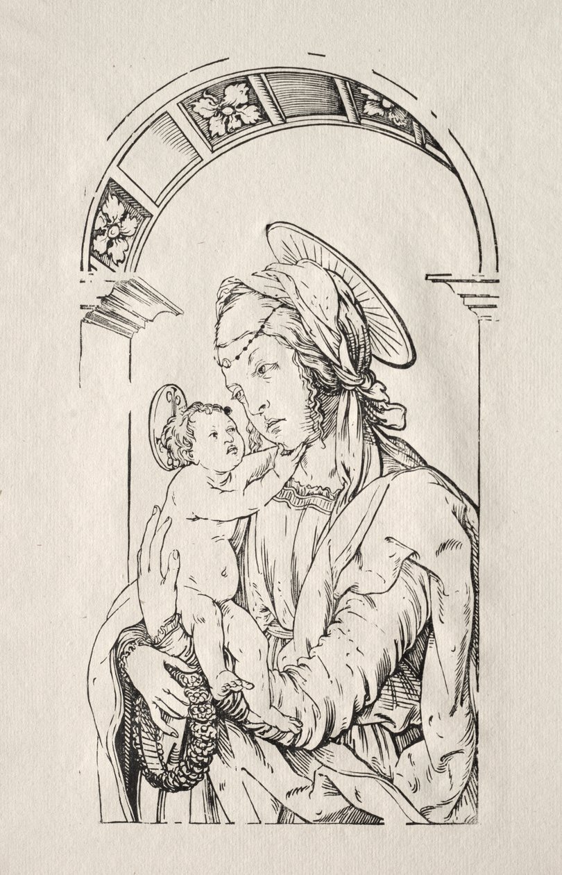 Bir kemerin altında Çocuklu Bakire by Hans Burgkmair