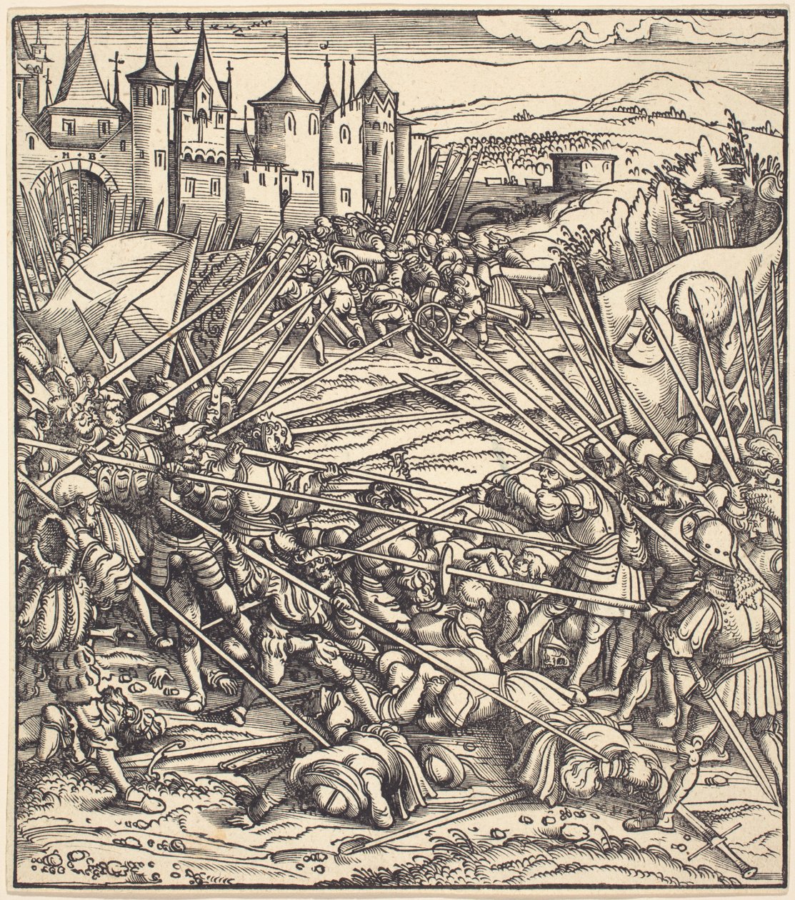 Mızraklı Piyadelerin Savaşı by Hans Burgkmair I