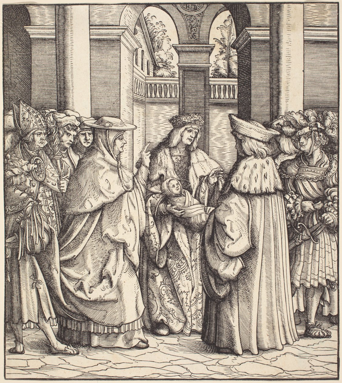 Vaftizden Sonra Çocuğu Kutsayan Başpiskopos by Hans Burgkmair I