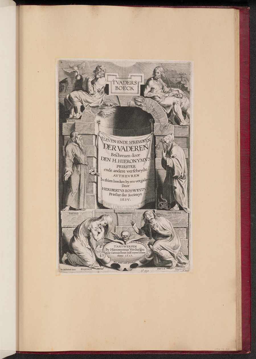 Heribert Rosweyde için Başlık Sayfası, 
