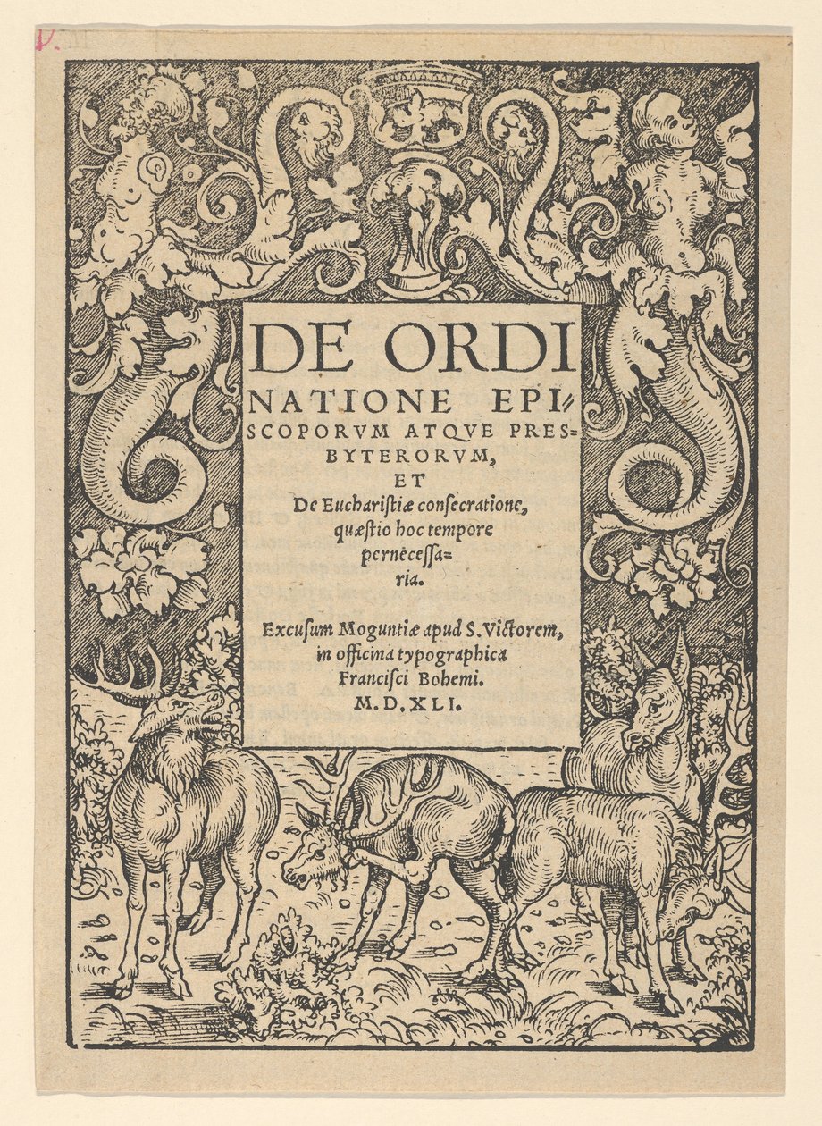 Üç Geyik ve Hintli başlık sınırı, 16. yüzyılın başlarında. by Hans Cranach