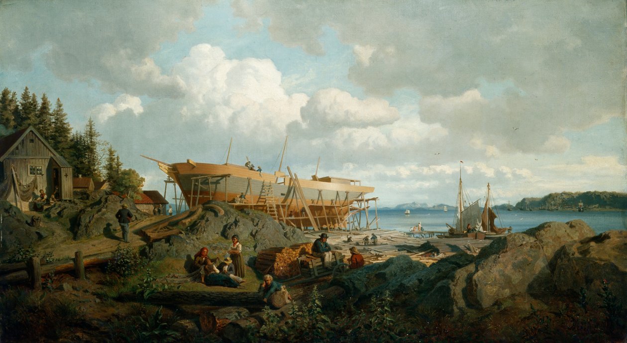 Manzara (tuval üzerine yağlı boya) by Hans Gude