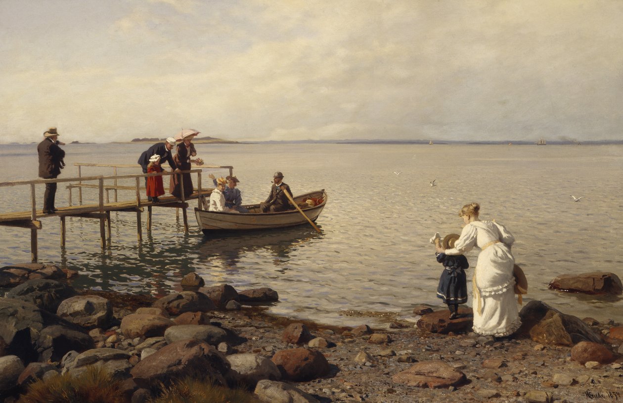 Sahilde yaz hayatı by Hans Gude