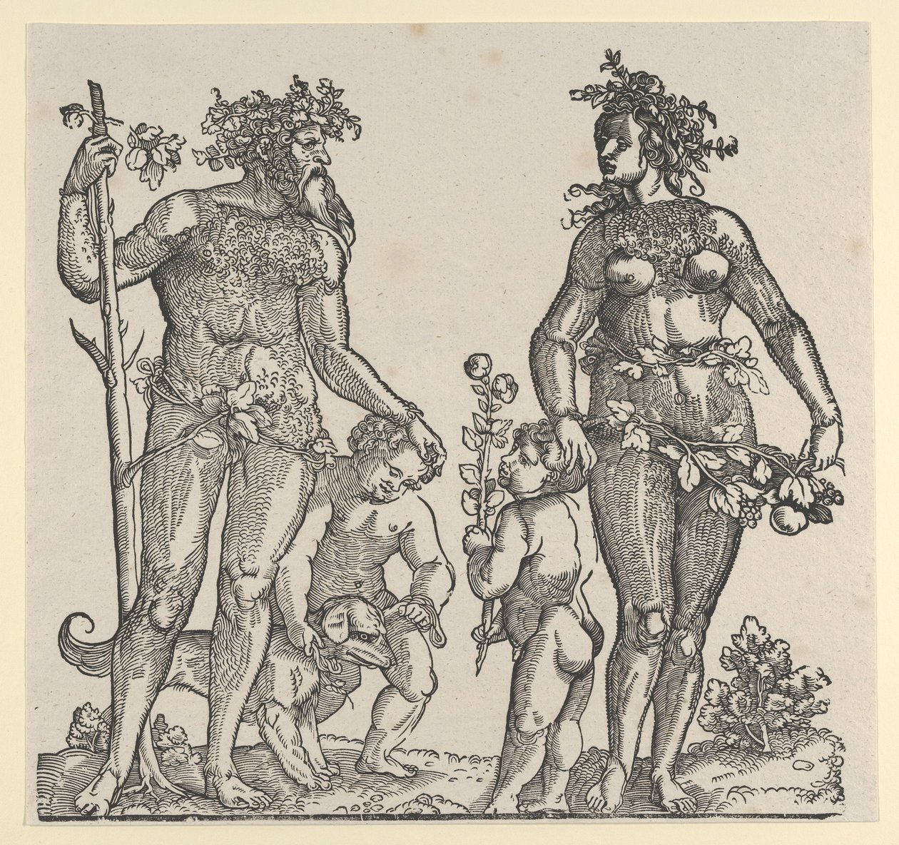 Vahşi Adam ve Vahşi Kadın, 1545. by Hans Guldenmond