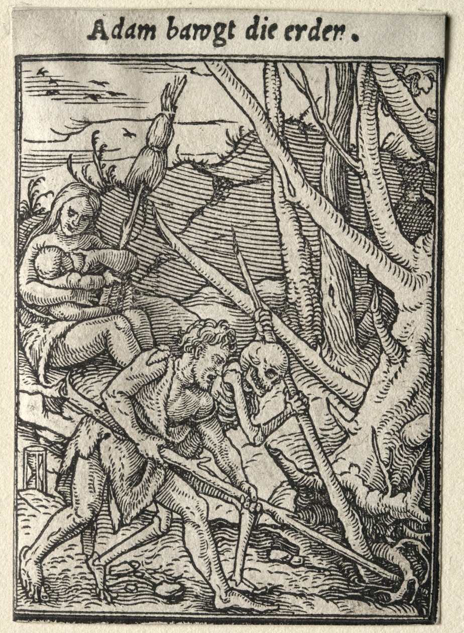 Ölüm Dansı: Adam Toprağı Sürerken. by Hans Holbein