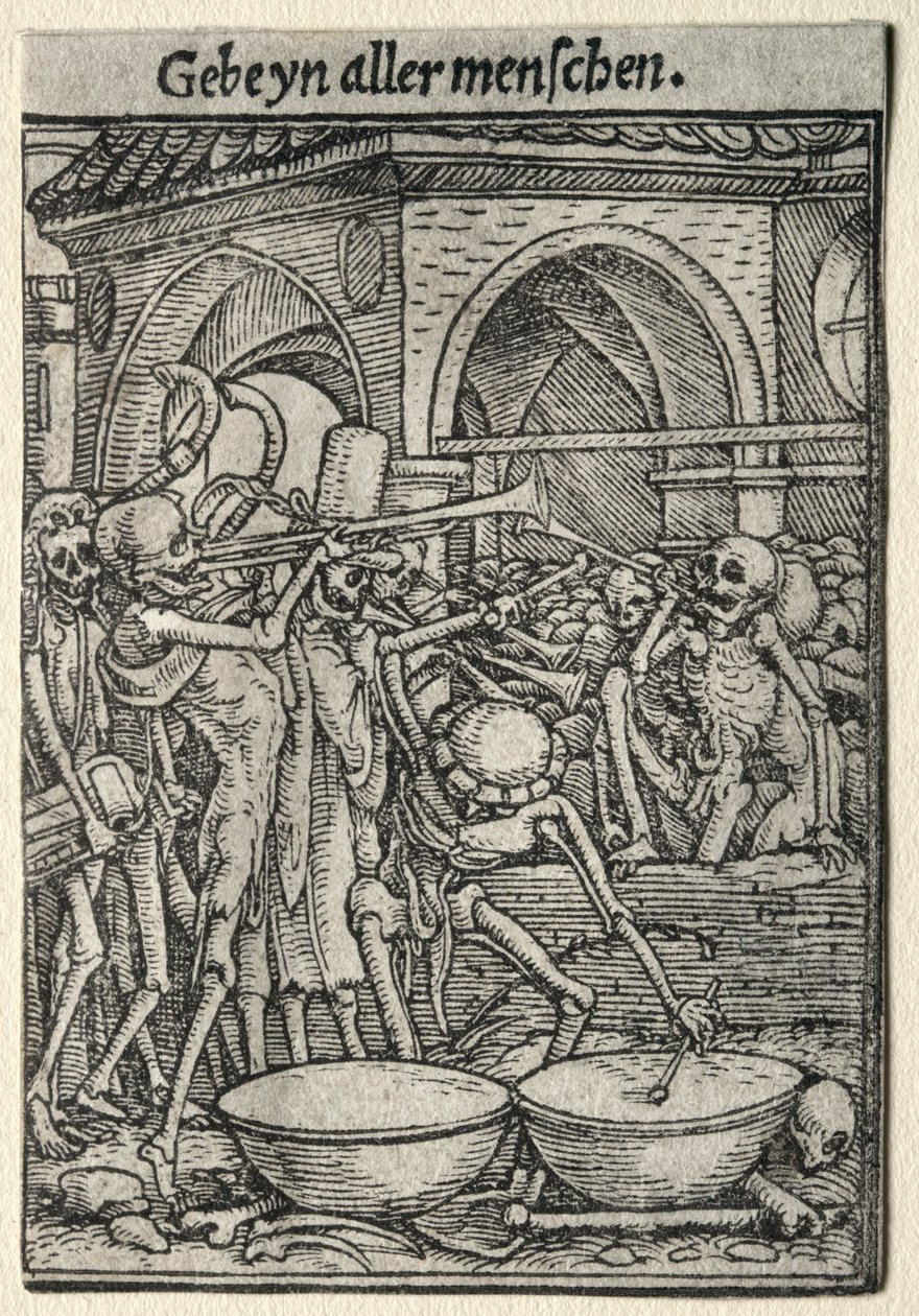 Ölümün Dansı: Ölümün Trompetçileri. by Hans Holbein