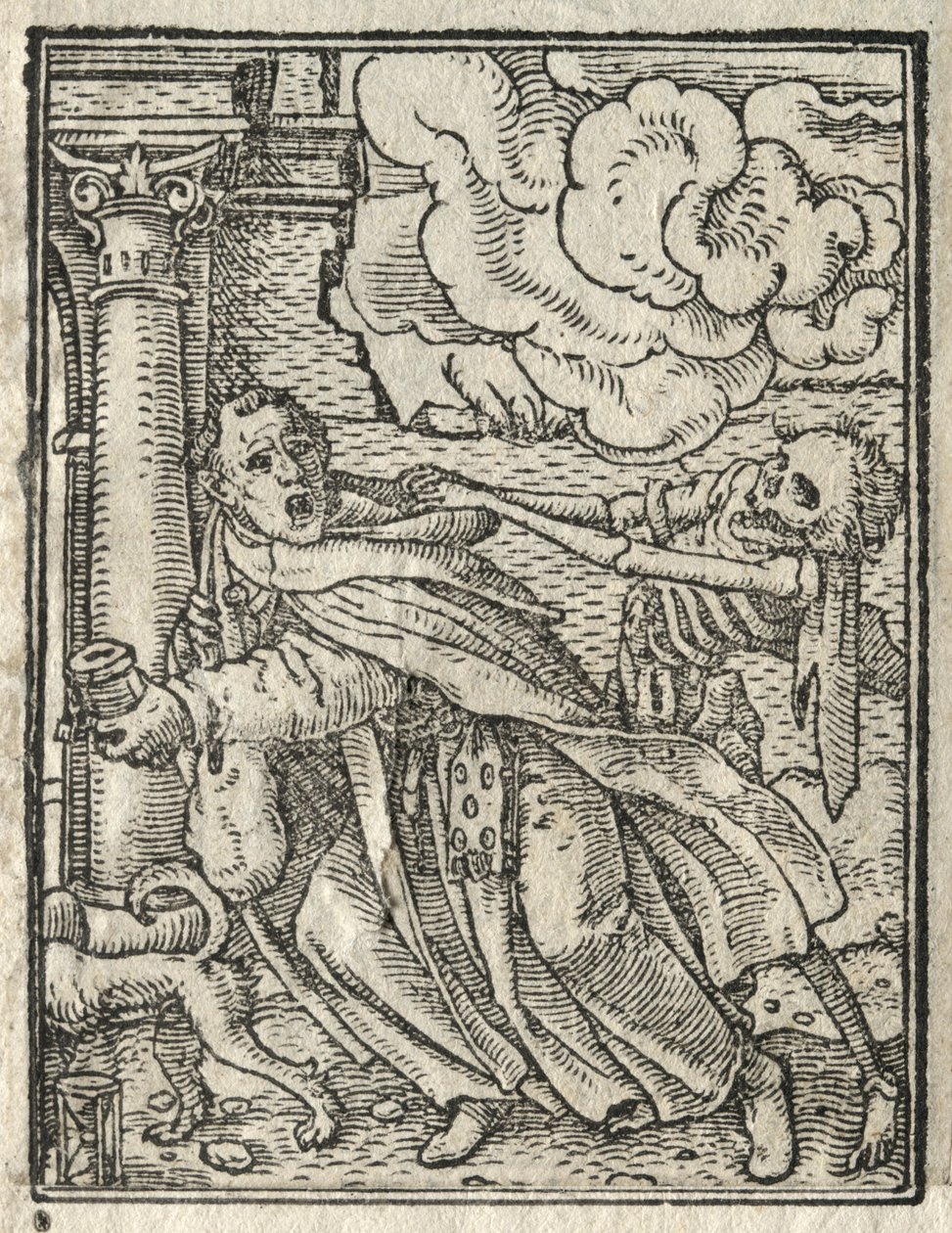 Ölümün Dansı: Dilenci Keşiş, Rahibe. by Hans Holbein