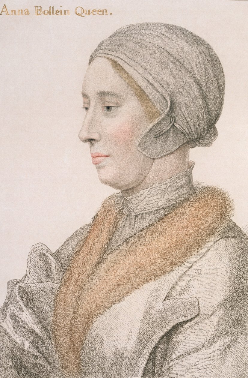 Francesco Bartolozzi (1727-1815) tarafından oyulmuş Anne Boleyn (1507-36) by Hans Holbein der Jüngere