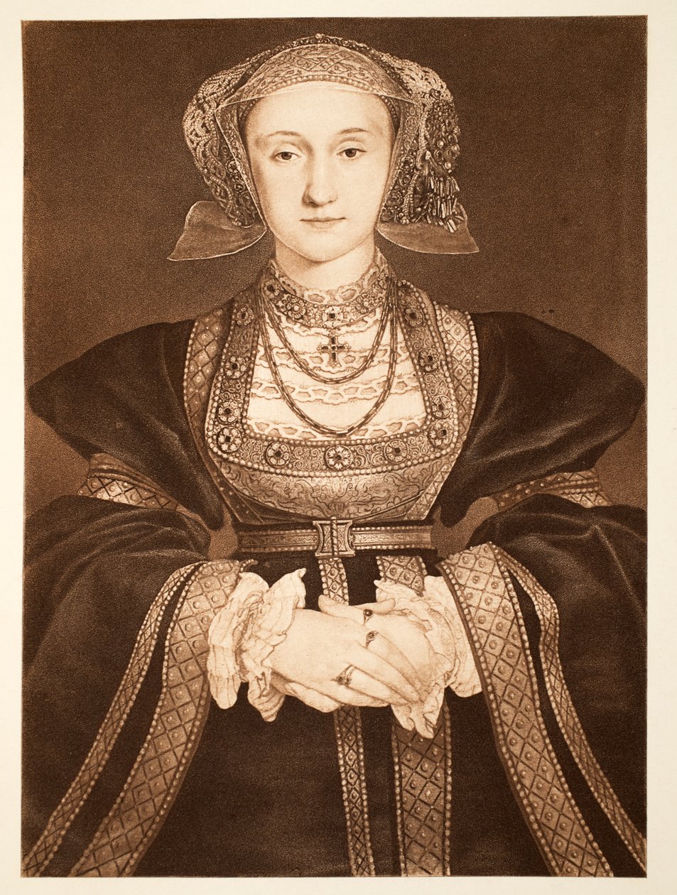 ಅನ್ನಿ ಆಫ್ ಕ್ಲೀವ್ಸ್, c.1539, ಪಬ್. 1902 (ಕೊಲೊಟೈಪ್) ಟರ್ಕ್ by Hans Holbein der Jüngere