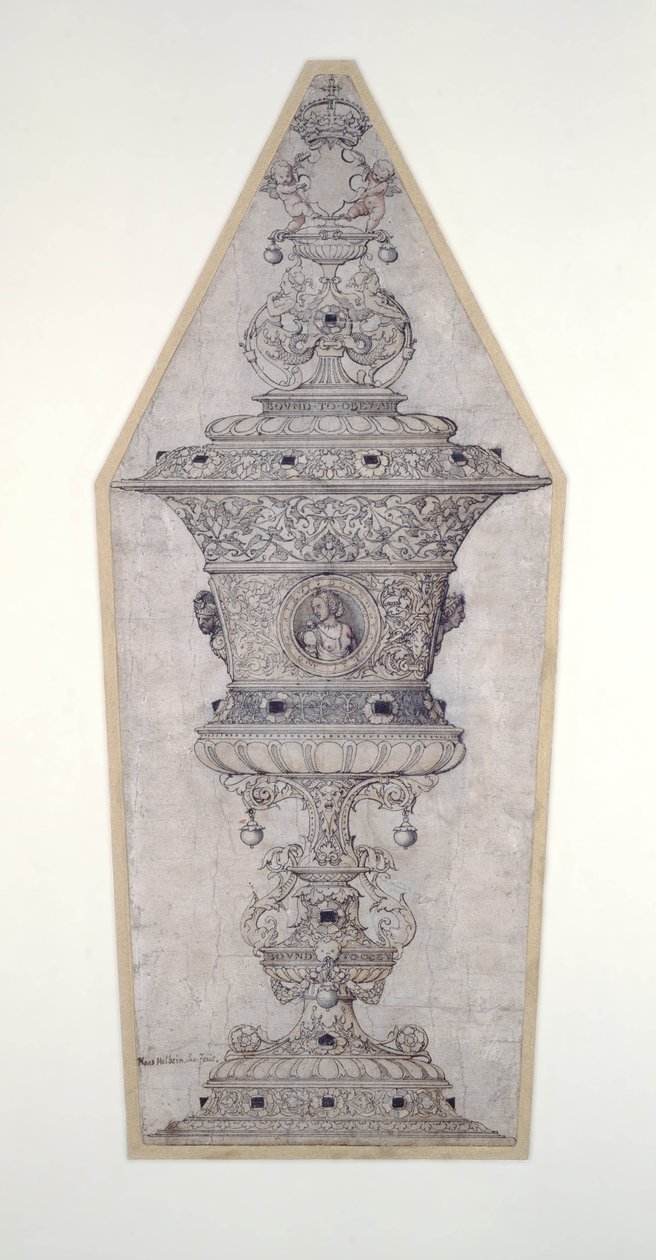 Jane Seymour Gold Cup için tasarım (kağıt üzerinde kalem ve mürekkep ve altın) by Hans Holbein der Jüngere