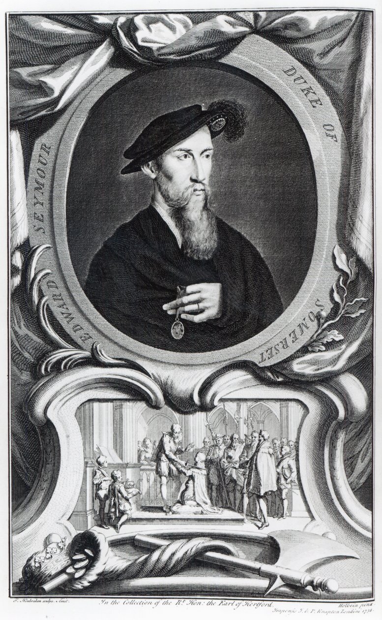 Edward Seymour, 1 Somerset Dükü Jacobus Houbraken tarafından kazınmış, 1738 by Hans Holbein der Jüngere