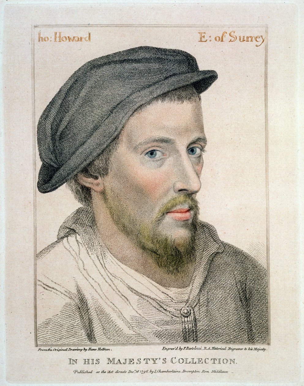 Henry Howard, Surrey Kontu (c.1517-47) Francesco Bartolozzi (1727-1815) tarafından oyulmuş by Hans Holbein der Jüngere