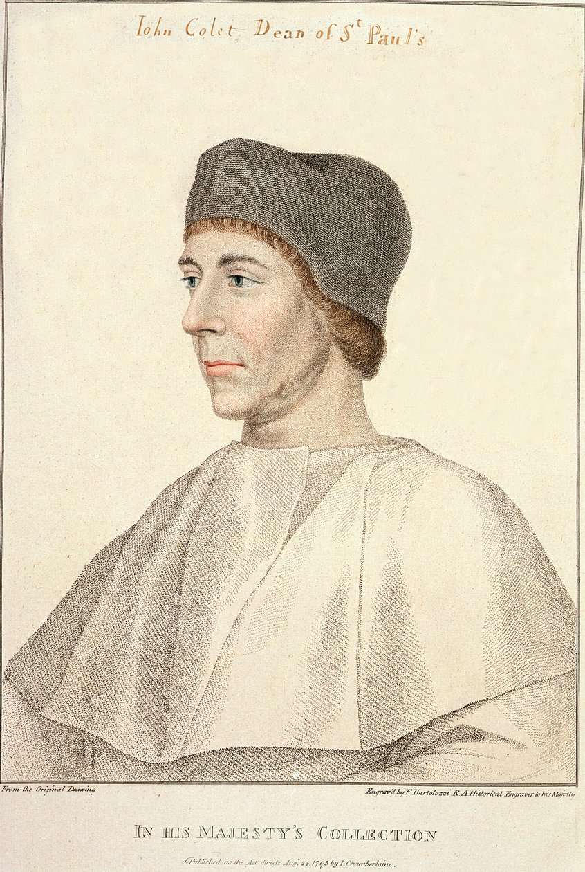 John Colet (c.1467-1519), St. Paul Dekanı Francesco Bartolozzi tarafından kazınmış (1727-1815) by Hans Holbein der Jüngere