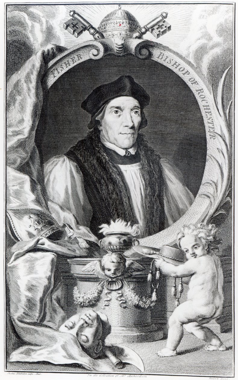John Fisher, Rochester Piskoposu, Jacobus Houbraken tarafından oyulmuş, c.1738-42 by Hans Holbein der Jüngere