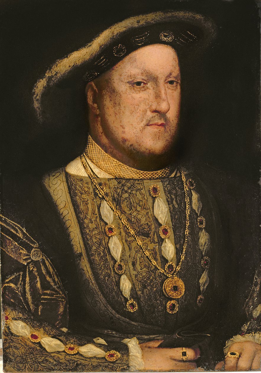Henry VIII (1491-1547) portresi c.1536 (bakır) by Hans Holbein der Jüngere