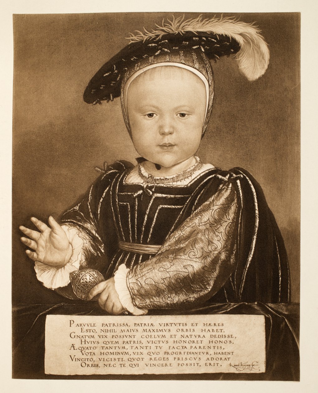 Prens Edward, daha sonra Kral VI. Edward, c.1540, pub. 1902 (kollotip) by Hans Holbein der Jüngere