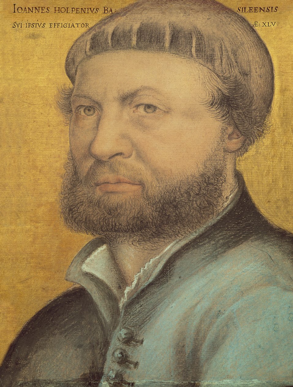 Otoportre, 1542 (kağıt üzerinde pastel) by Hans Holbein der Jüngere